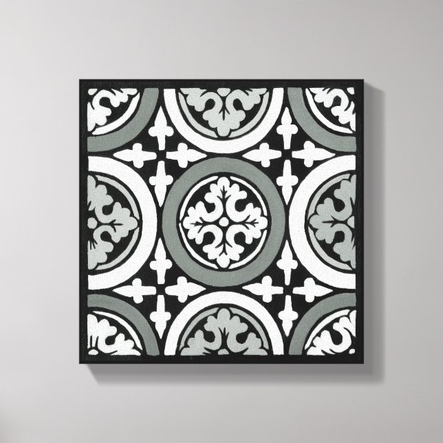Decorative Renaissance Rosette Tile Design Canvas Print (Front)