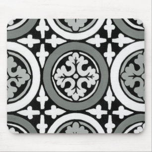 Decorative Renaissance Rosette Tile Design Mouse Mat