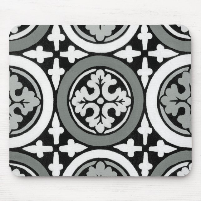 Decorative Renaissance Rosette Tile Design Mouse Mat (Front)
