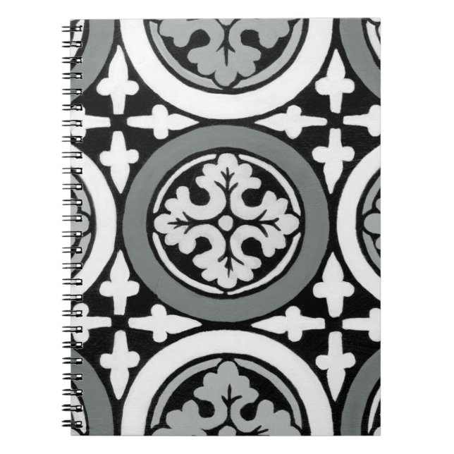 Decorative Renaissance Rosette Tile Design Notebook (Front)