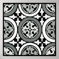 Decorative Renaissance Rosette Tile Design