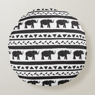 Decorative repeat seamless pattern with hand drawn round cushion