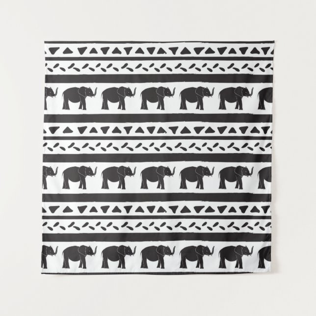 Decorative repeat seamless pattern with hand drawn tapestry (Front)