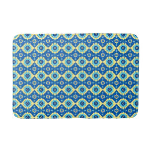 Decorative Retro Geometric Floral Pattern Bath Mat
