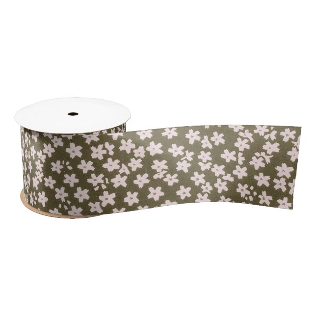 Decorative Retro Japanese Floral Pattern Satin Ribbon (Spool)