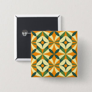 Decorative retro seamless pattern 15 cm square badge