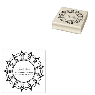 Decorative Return Address Rubber Stamp