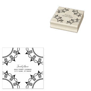 Decorative Return Address Rubber Stamp