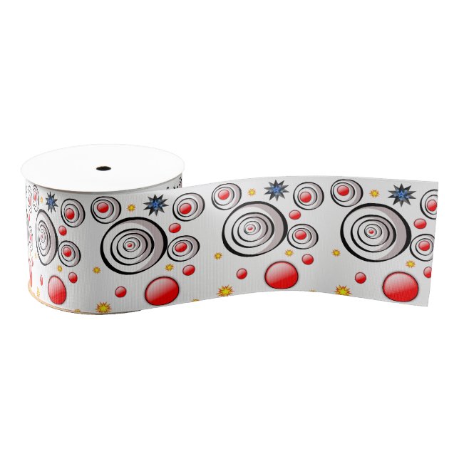 decorative ribbon abstract circles grosgrain ribbon (Spool)
