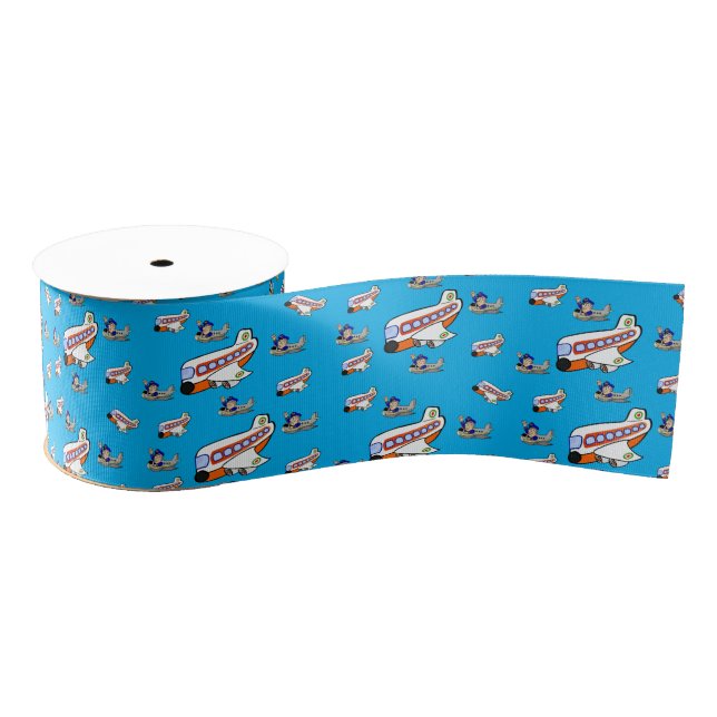 decorative ribbon aeroplanes grosgrain ribbon (Spool)