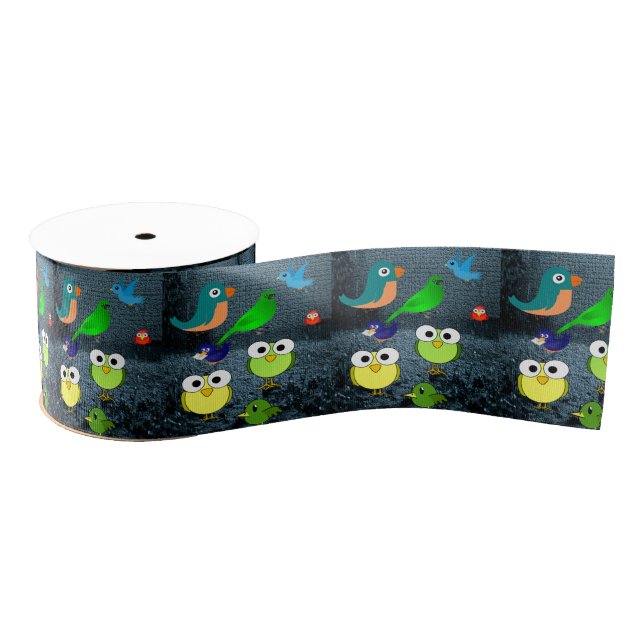 decorative ribbon birds grosgrain ribbon (Spool)