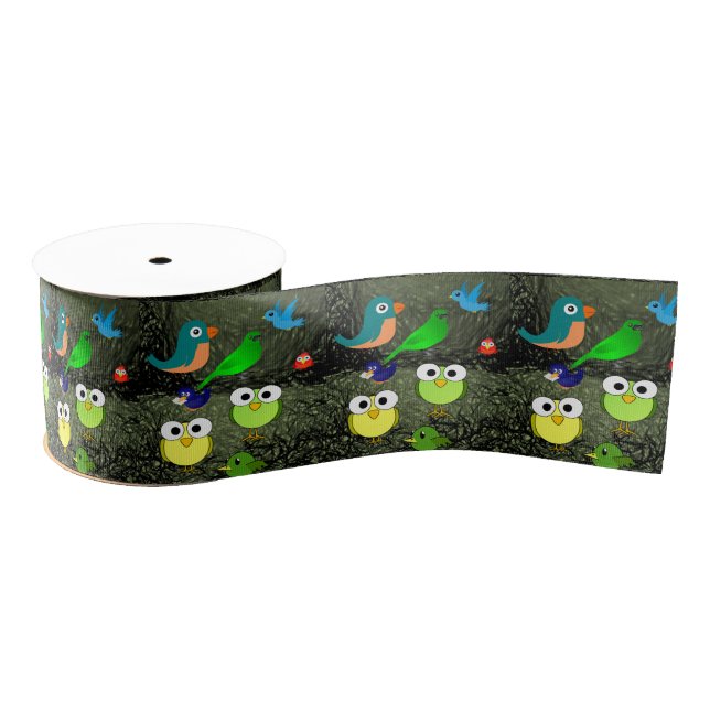 decorative ribbon birds grosgrain ribbon (Spool)