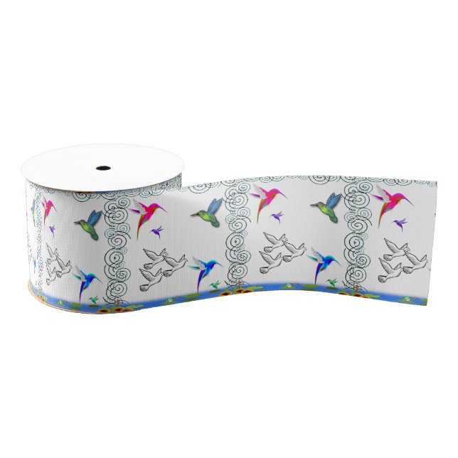 decorative ribbon birds grosgrain ribbon (Spool)