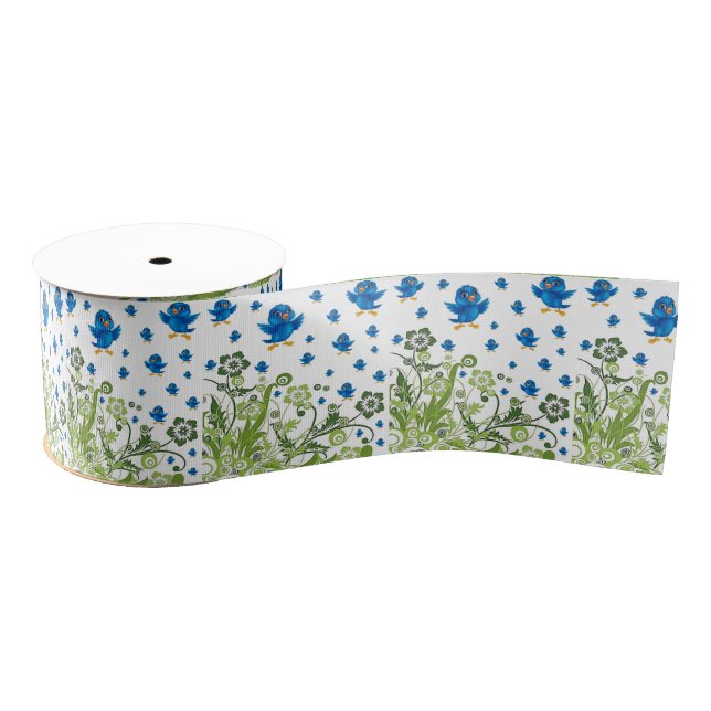 decorative ribbon birds grosgrain ribbon (Spool)