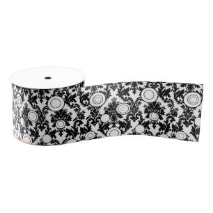 decorative ribbon black white print grosgrain ribbon