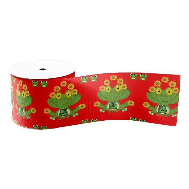 decorative ribbon children frogs grosgrain ribbon (Spool)