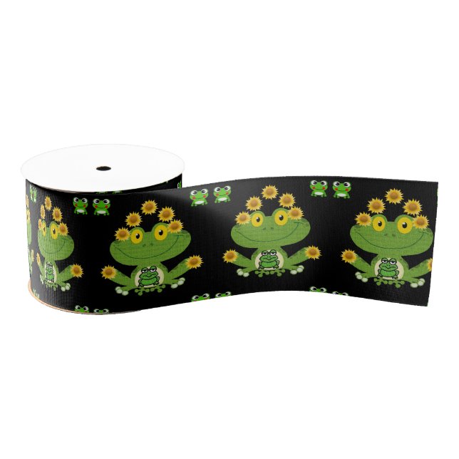 decorative ribbon children frogs grosgrain ribbon (Spool)
