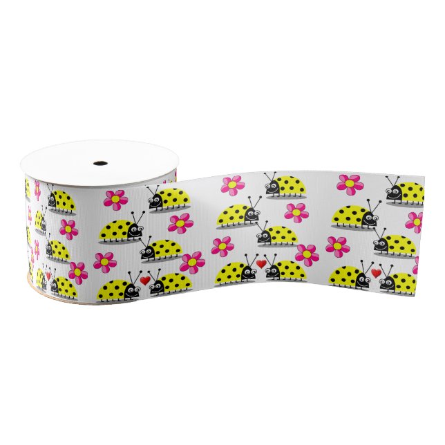 decorative ribbon children ladybugs grosgrain ribbon (Spool)