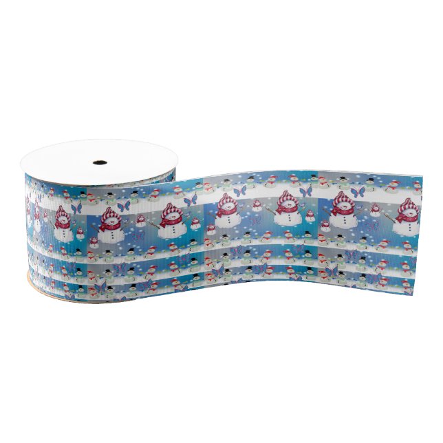 decorative ribbon christmas snowman grosgrain ribbon (Spool)