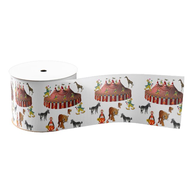 decorative ribbon circus grosgrain ribbon (Spool)