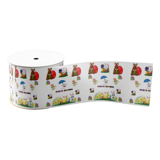 decorative ribbon easter bunny grosgrain ribbon (Spool)