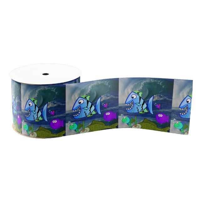 decorative ribbon fish grosgrain ribbon (Spool)