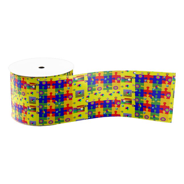 decorative ribbon puzzles grosgrain ribbon (Spool)