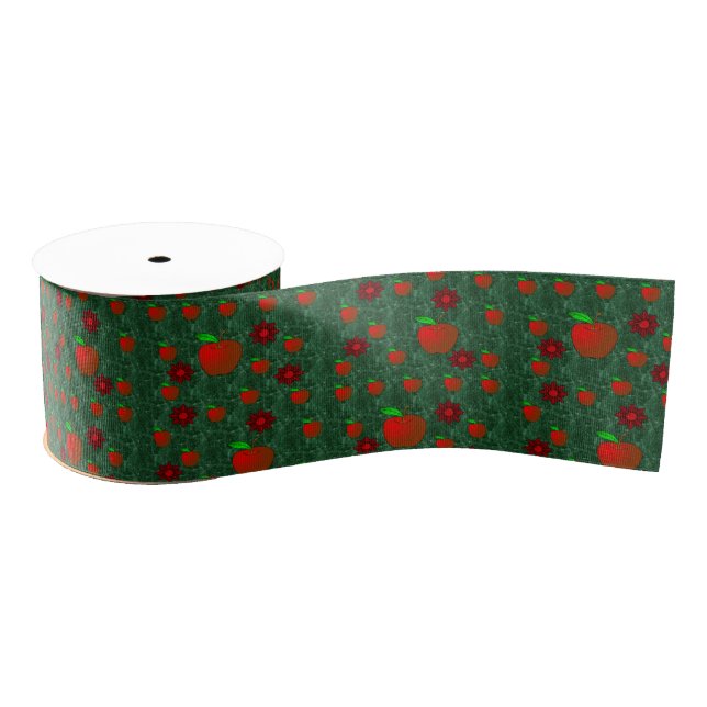 decorative ribbon red apples grosgrain ribbon (Spool)