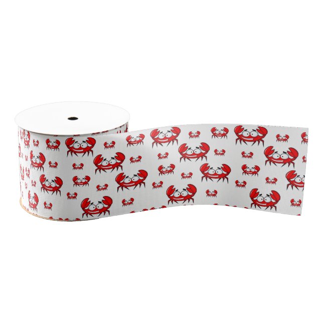 decorative ribbon red crabs grosgrain ribbon (Spool)
