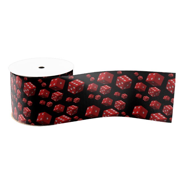 decorative ribbon red dice grosgrain ribbon (Spool)