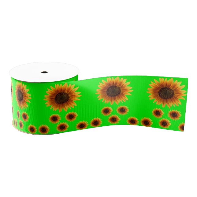 decorative ribbon sunflowers grosgrain ribbon (Spool)