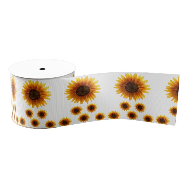 decorative ribbon sunflowers grosgrain ribbon (Spool)