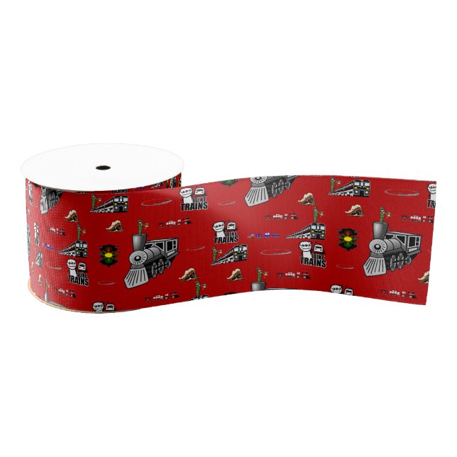 decorative ribbon trains grosgrain ribbon (Spool)