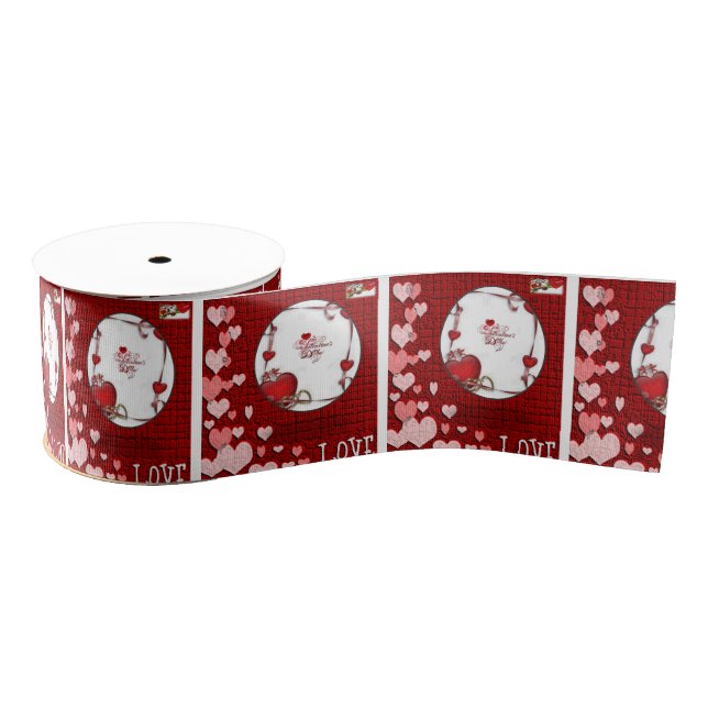 decorative ribbon valentines love grosgrain ribbon (Spool)