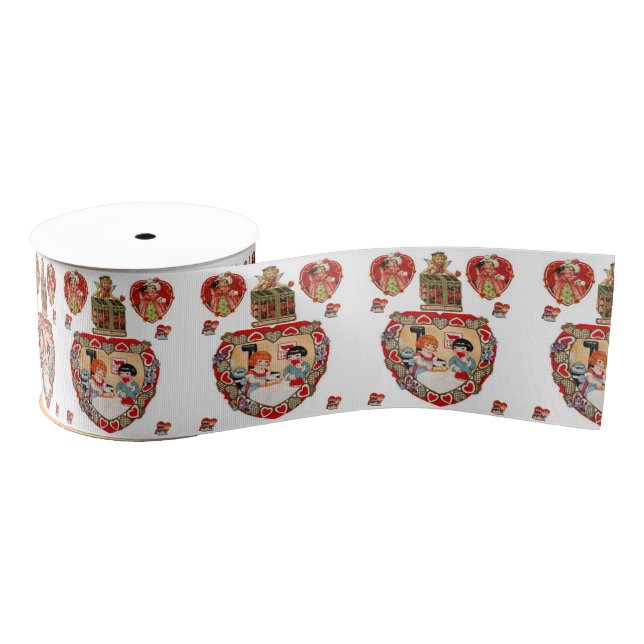 decorative ribbon valentines love grosgrain ribbon (Spool)