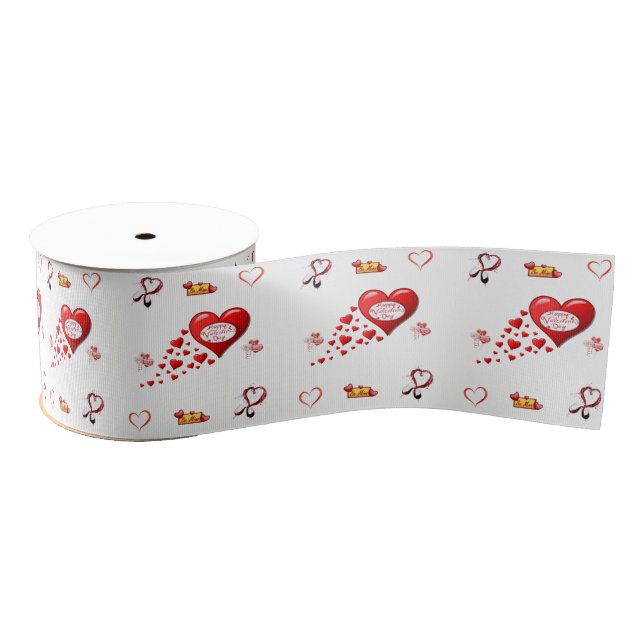 decorative ribbon valentines love grosgrain ribbon (Spool)