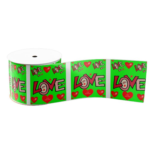 decorative ribbon valentines love grosgrain ribbon (Spool)