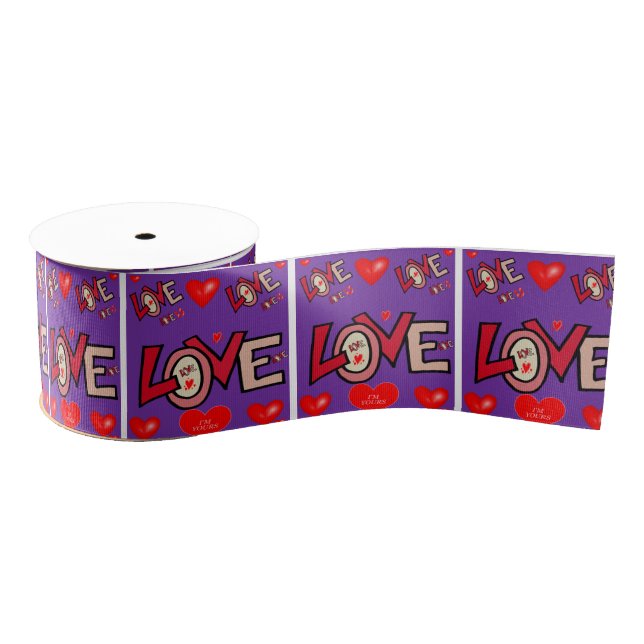 decorative ribbon valentines love grosgrain ribbon (Spool)