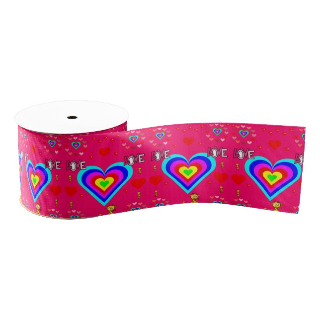 decorative ribbon valentines love grosgrain ribbon (Spool)