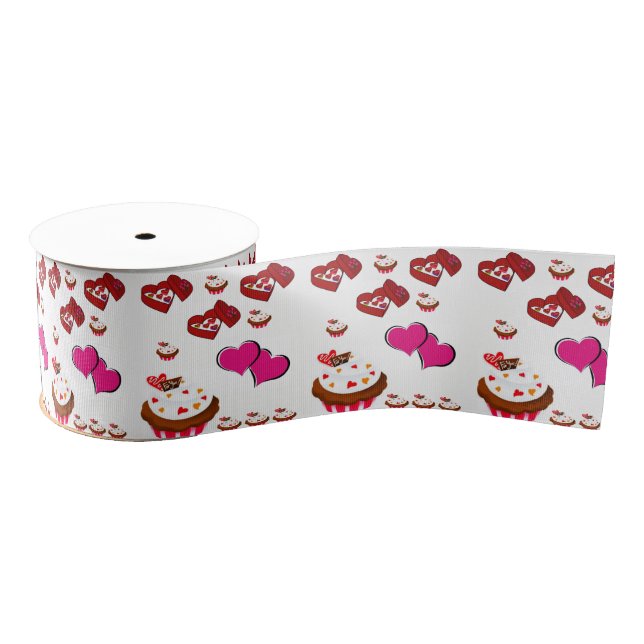 decorative ribbon valentines love grosgrain ribbon (Spool)