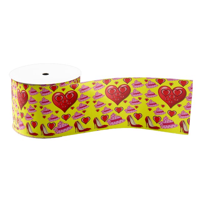 decorative ribbon valentines love grosgrain ribbon (Spool)