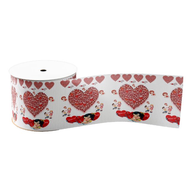 decorative ribbon valentines love grosgrain ribbon (Spool)