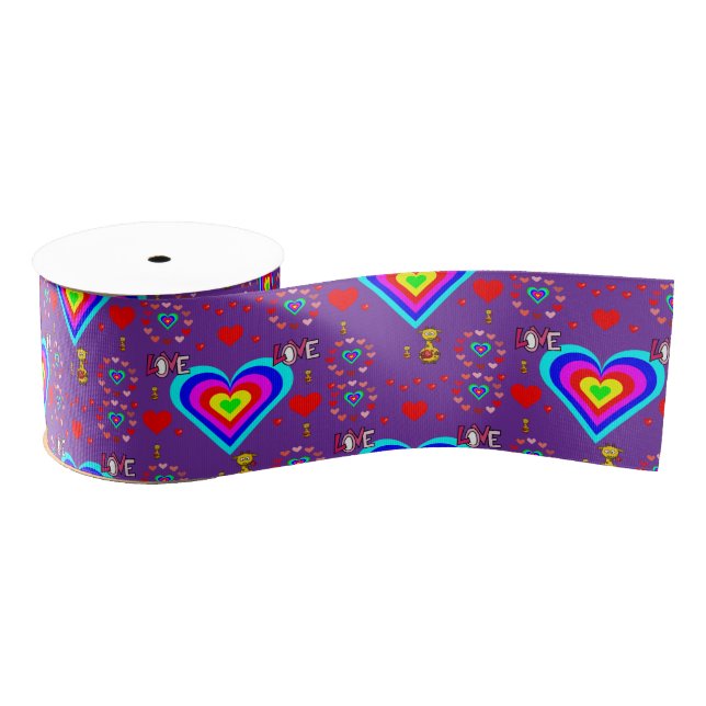decorative ribbon valentines love grosgrain ribbon (Spool)