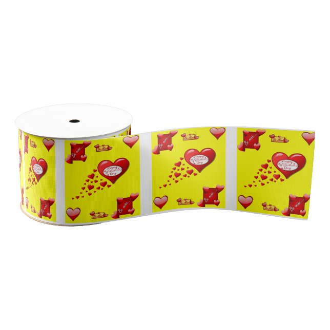 decorative ribbon valentines love grosgrain ribbon (Spool)