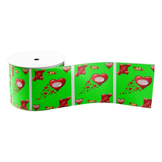 decorative ribbon valentines love grosgrain ribbon (Spool)