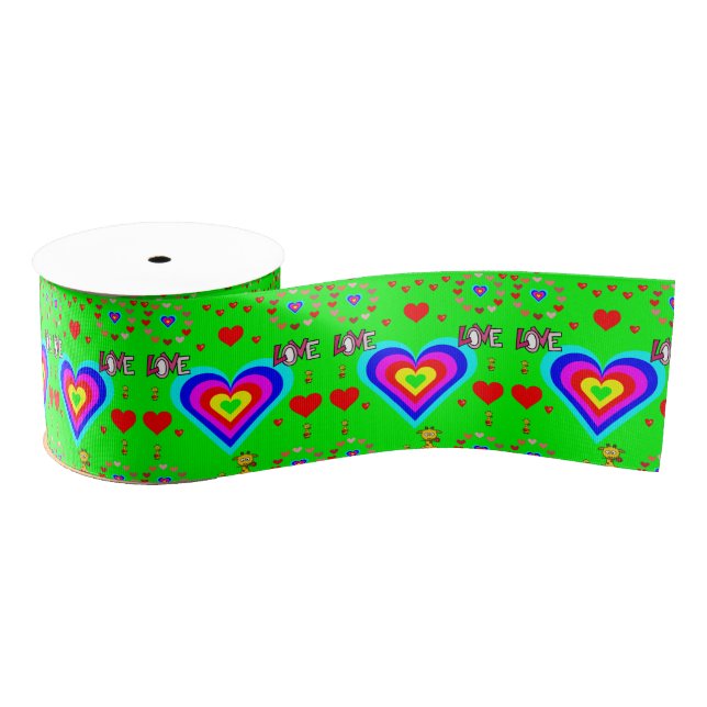 decorative ribbon valentines love grosgrain ribbon (Spool)