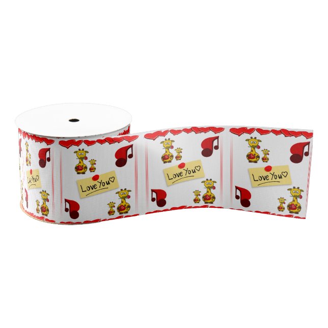 decorative ribbon valentines love grosgrain ribbon (Spool)