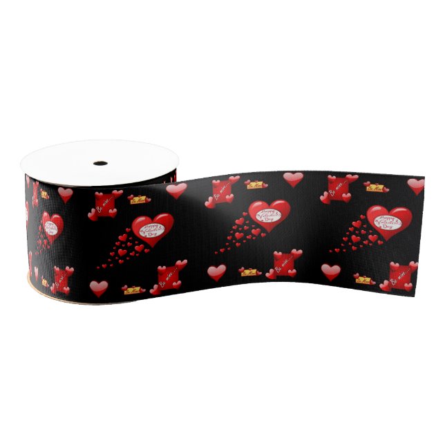 decorative ribbon valentines love grosgrain ribbon (Spool)