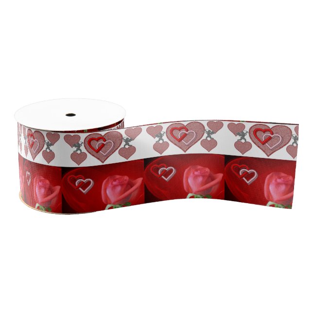 decorative ribbon valentines love grosgrain ribbon (Spool)