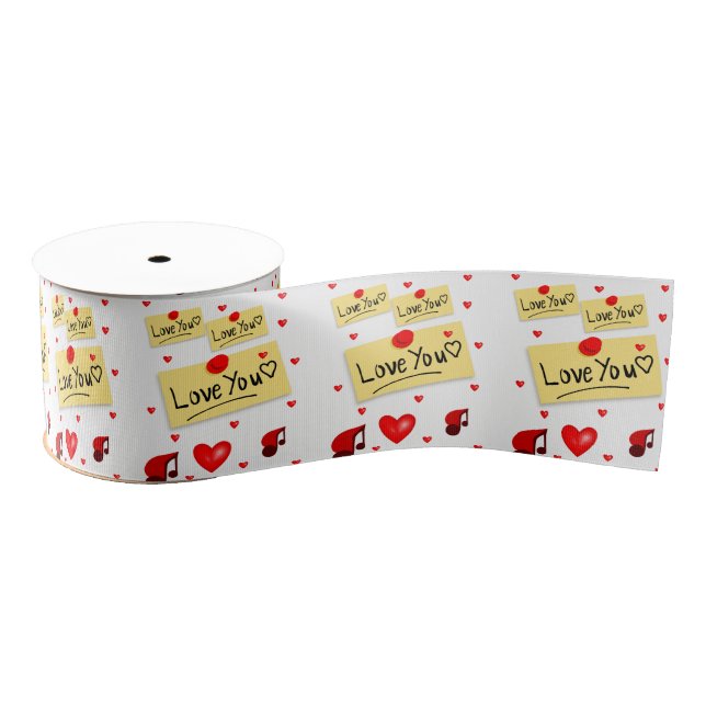 decorative ribbon valentines love grosgrain ribbon (Spool)